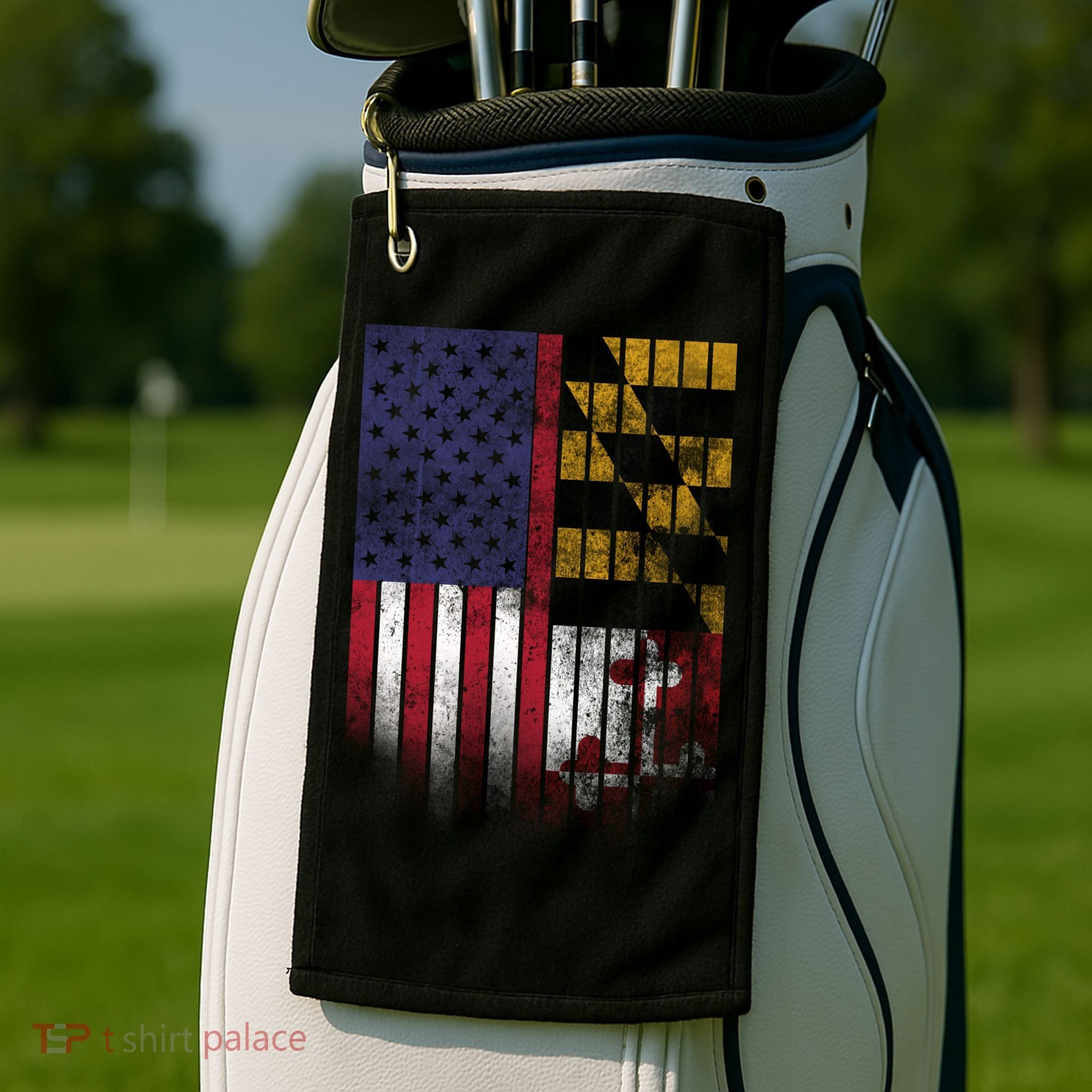 USA Maryland Flag Golf Towel