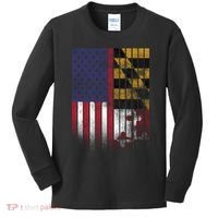 USA Maryland Flag Kids Long Sleeve Shirt thumb 0