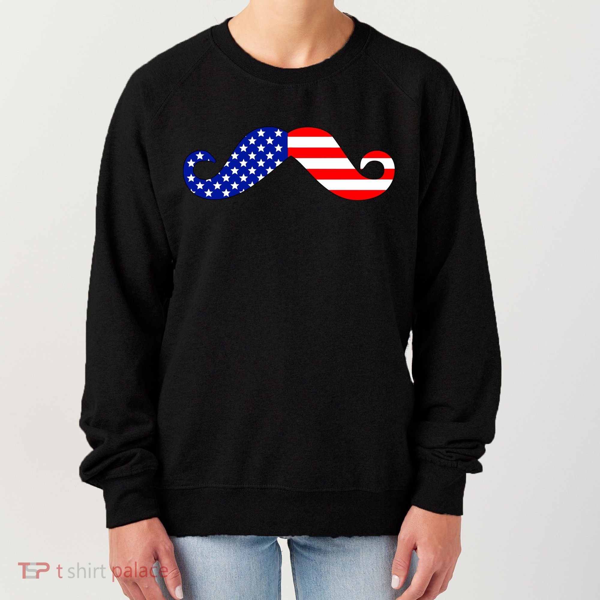 USA Mustache American Stache Women's Sweatshirt
