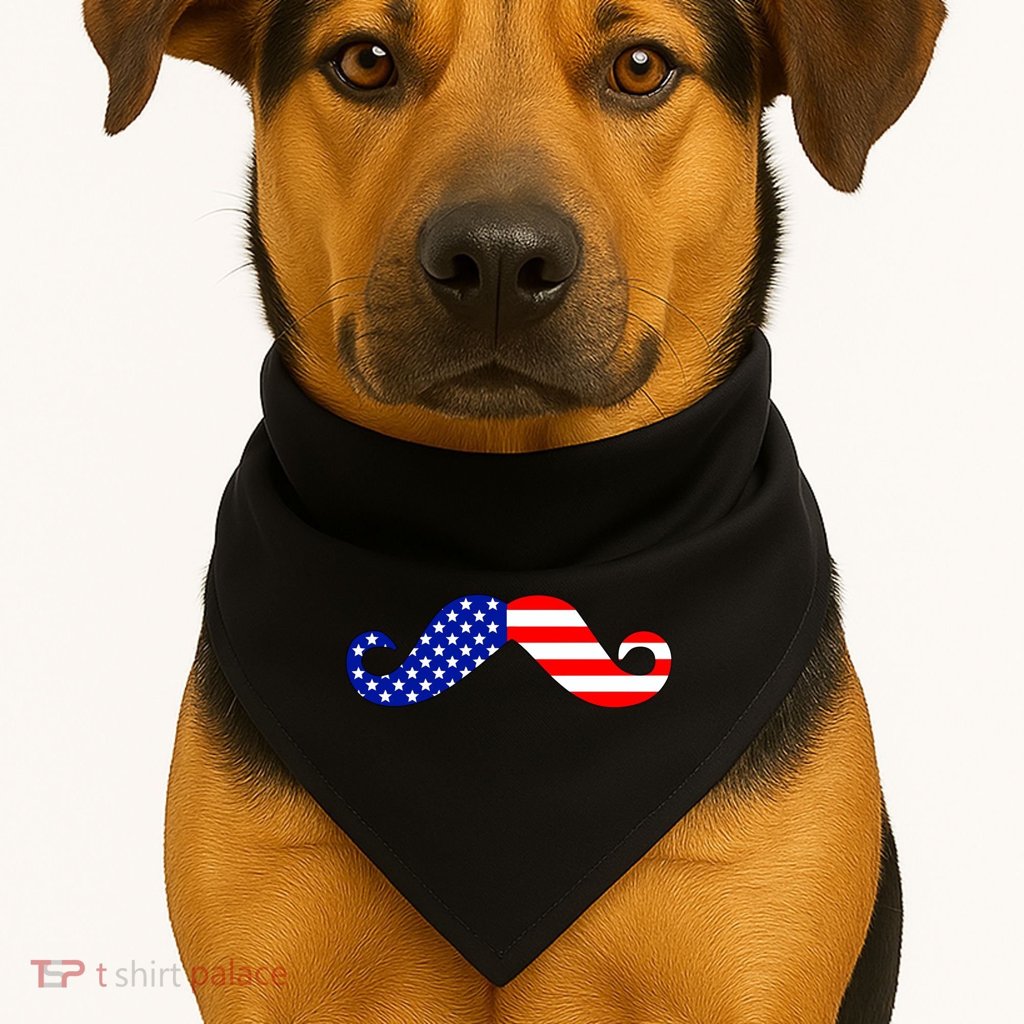 USA Mustache American Stache USA-Made Doggie Bandana