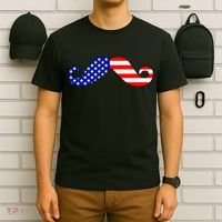 USA Mustache American Stache T-Shirt thumb 6
