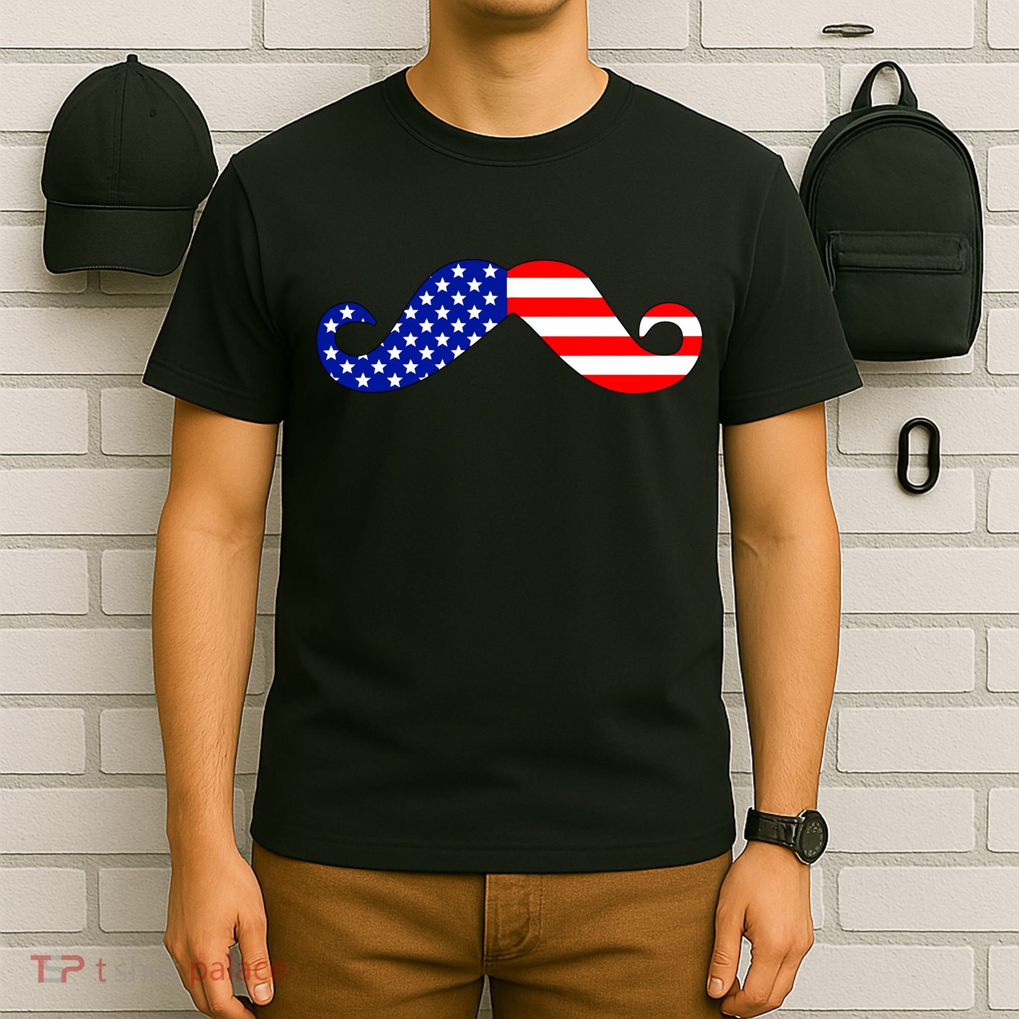 USA Mustache American Stache T-Shirt