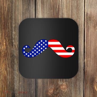 USA Mustache American Stache Coaster