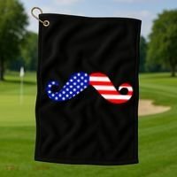 USA Mustache American Stache Golf Towel thumb 1