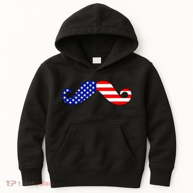 USA Mustache American Stache Kids Hoodie