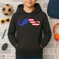 USA Mustache American Stache Kids Hoodie thumb 2