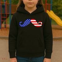 USA Mustache American Stache Kids Hoodie thumb 3