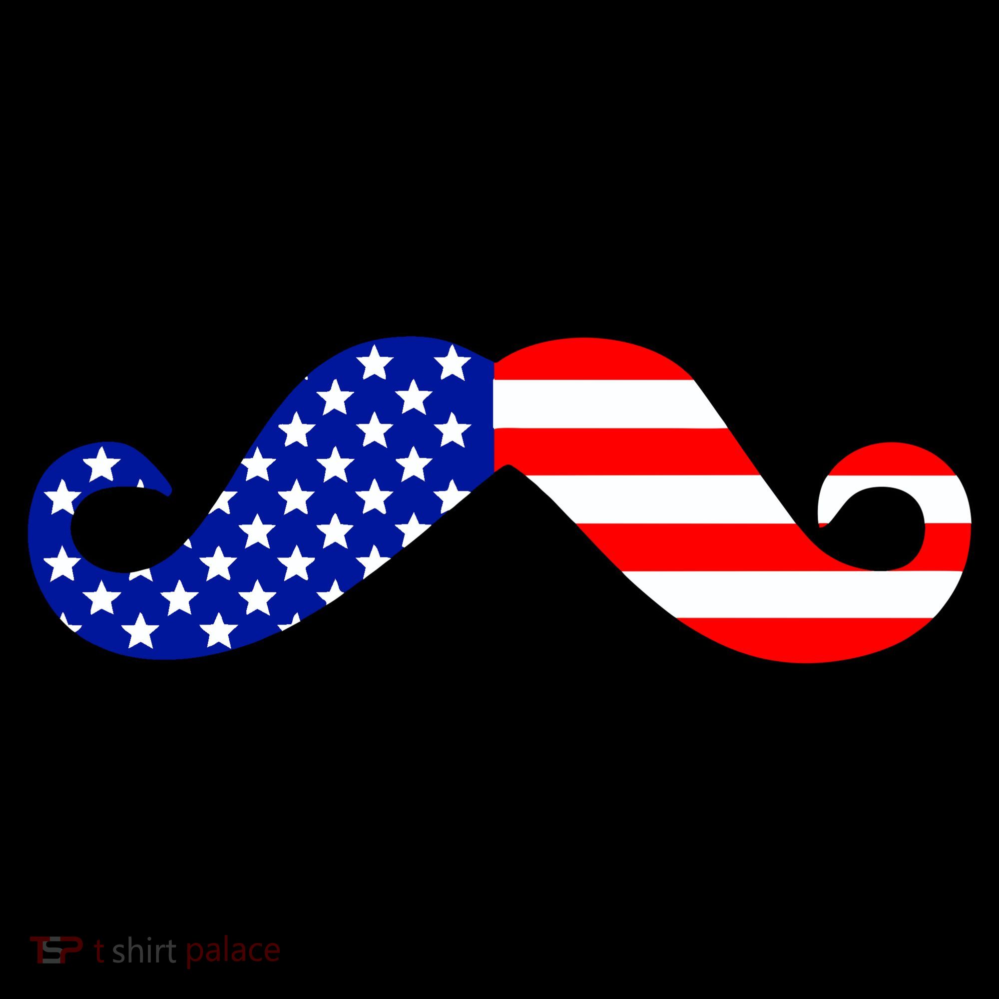 USA Mustache American Stache Kids Long Sleeve Shirt