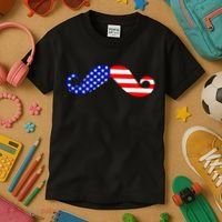 USA Mustache American Stache Kids T-Shirt thumb 3