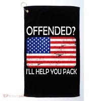 USA Offended I'll Help You Pack Golf Towel thumb 0