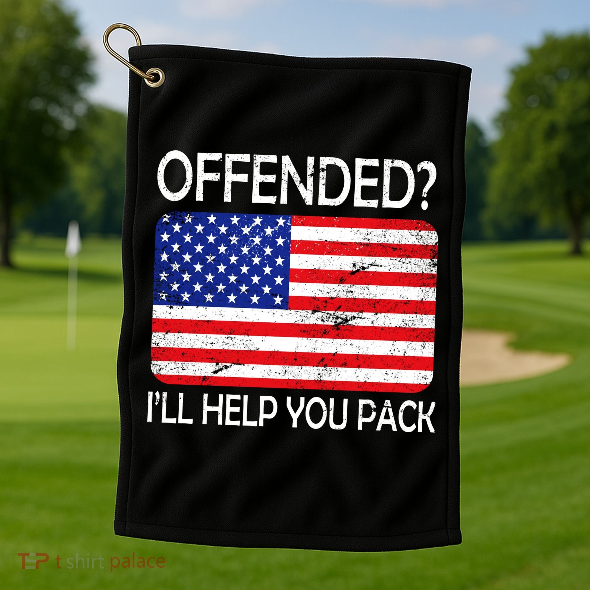 USA Offended I'll Help You Pack Golf Towel