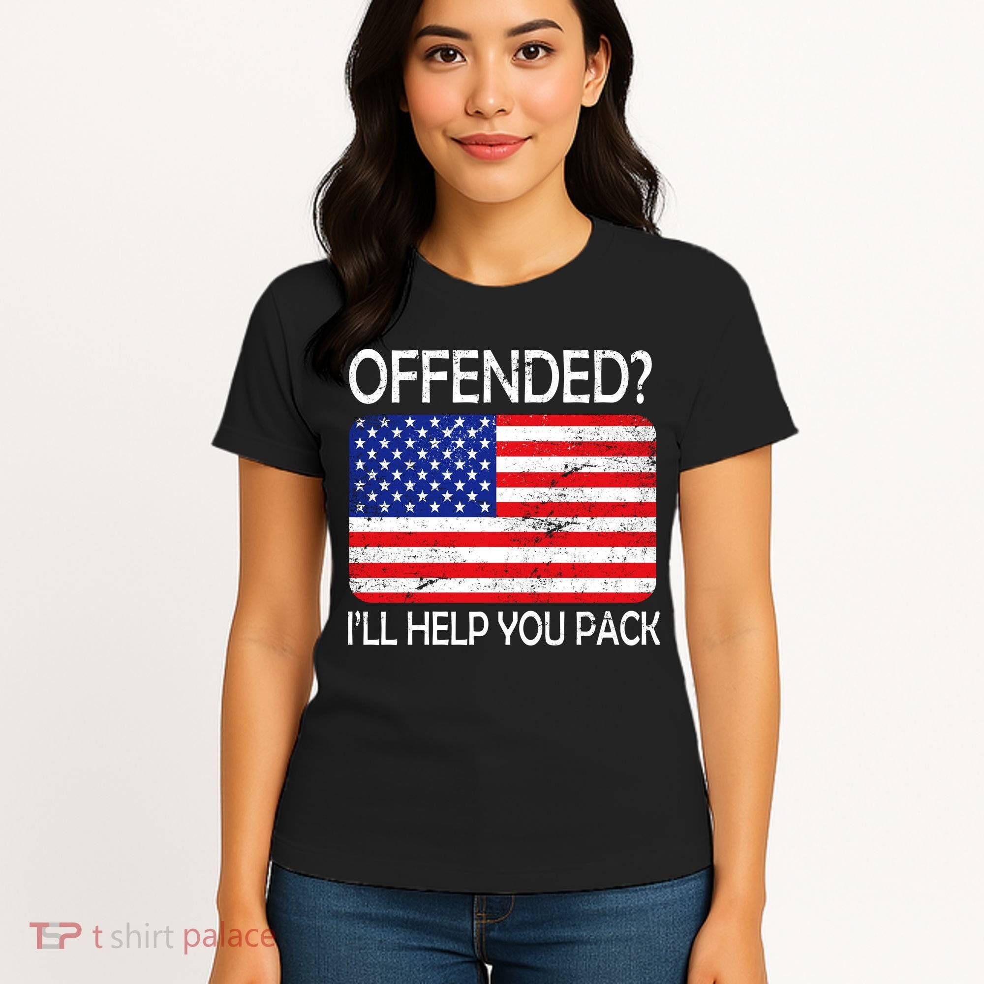 USA Offended I'll Help You Pack Women's T-Shirt