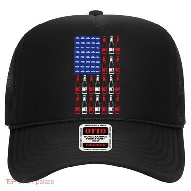 USA Patriotic Beer Bottle American Flag Hat