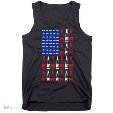 USA Patriotic Beer Bottle American Flag Tank Top