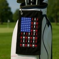 USA Patriotic Beer Bottle American Flag Golf Towel thumb 2
