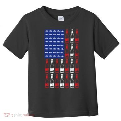 USA Patriotic Beer Bottle American Flag Toddler T-Shirt
