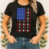 USA Patriotic Beer Bottle American Flag Women's T-Shirt thumb 2