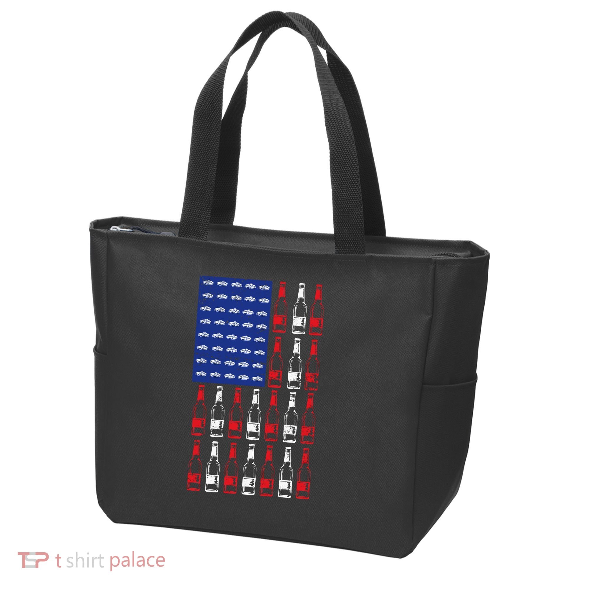 USA Patriotic Beer Bottle American Flag Tote Bag