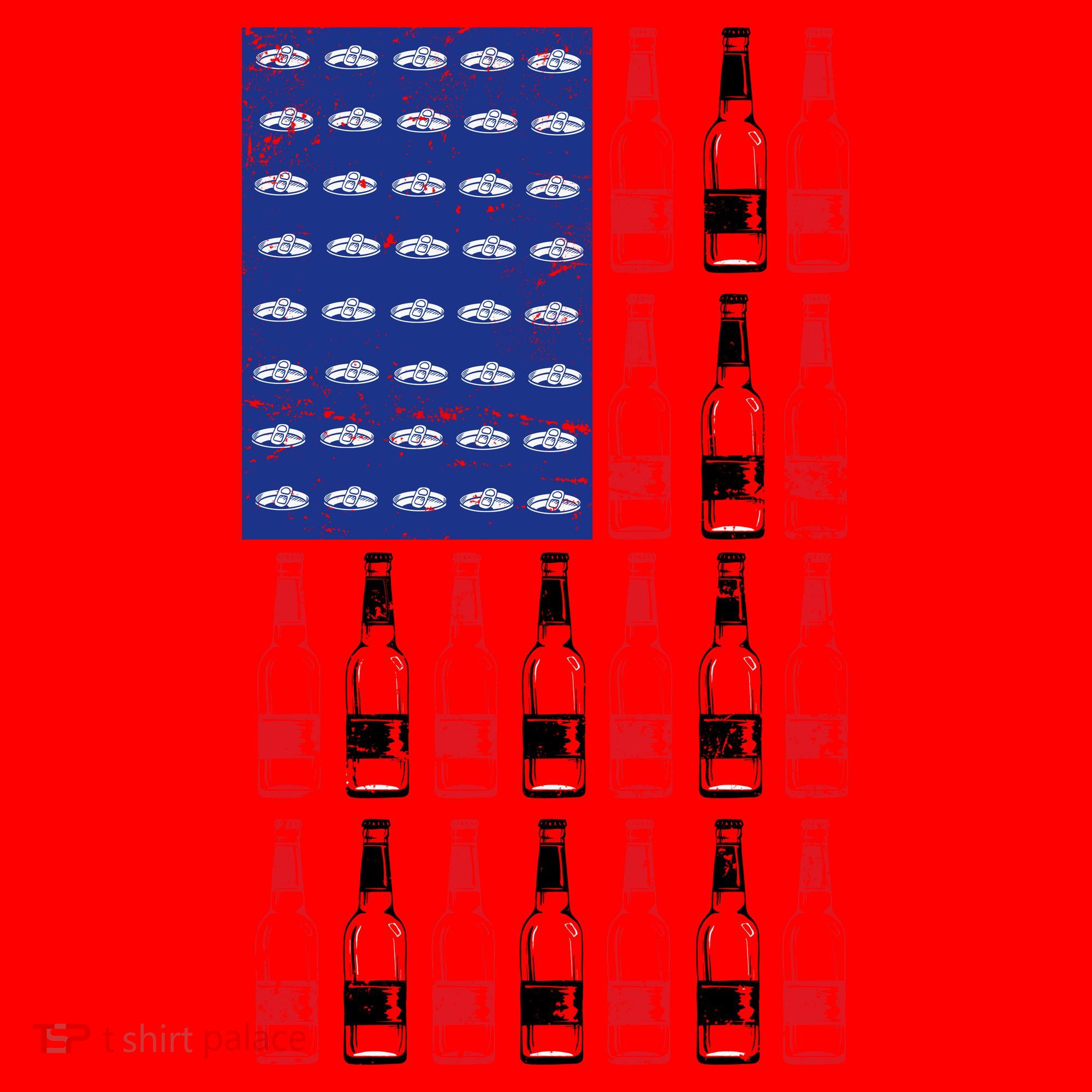USA Patriotic Beer Bottle American Flag Santa Hat
