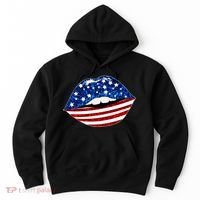USA Patriotic Lips Of America Hoodie thumb 0