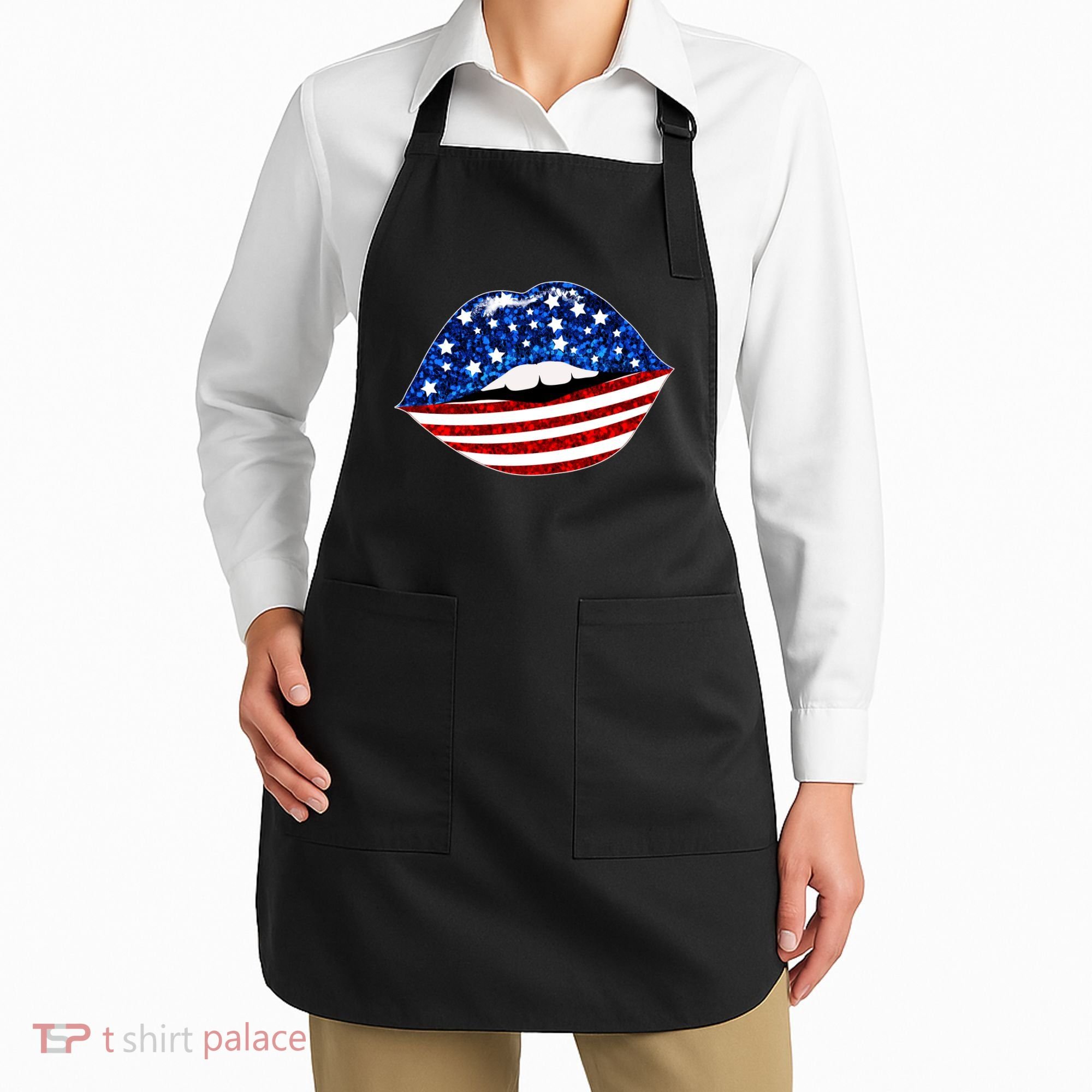 USA Patriotic Lips Of America Apron