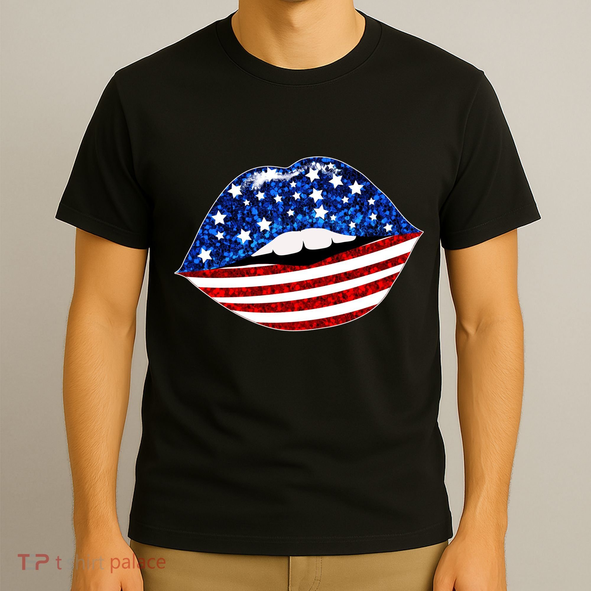 USA Patriotic Lips Of America T-Shirt