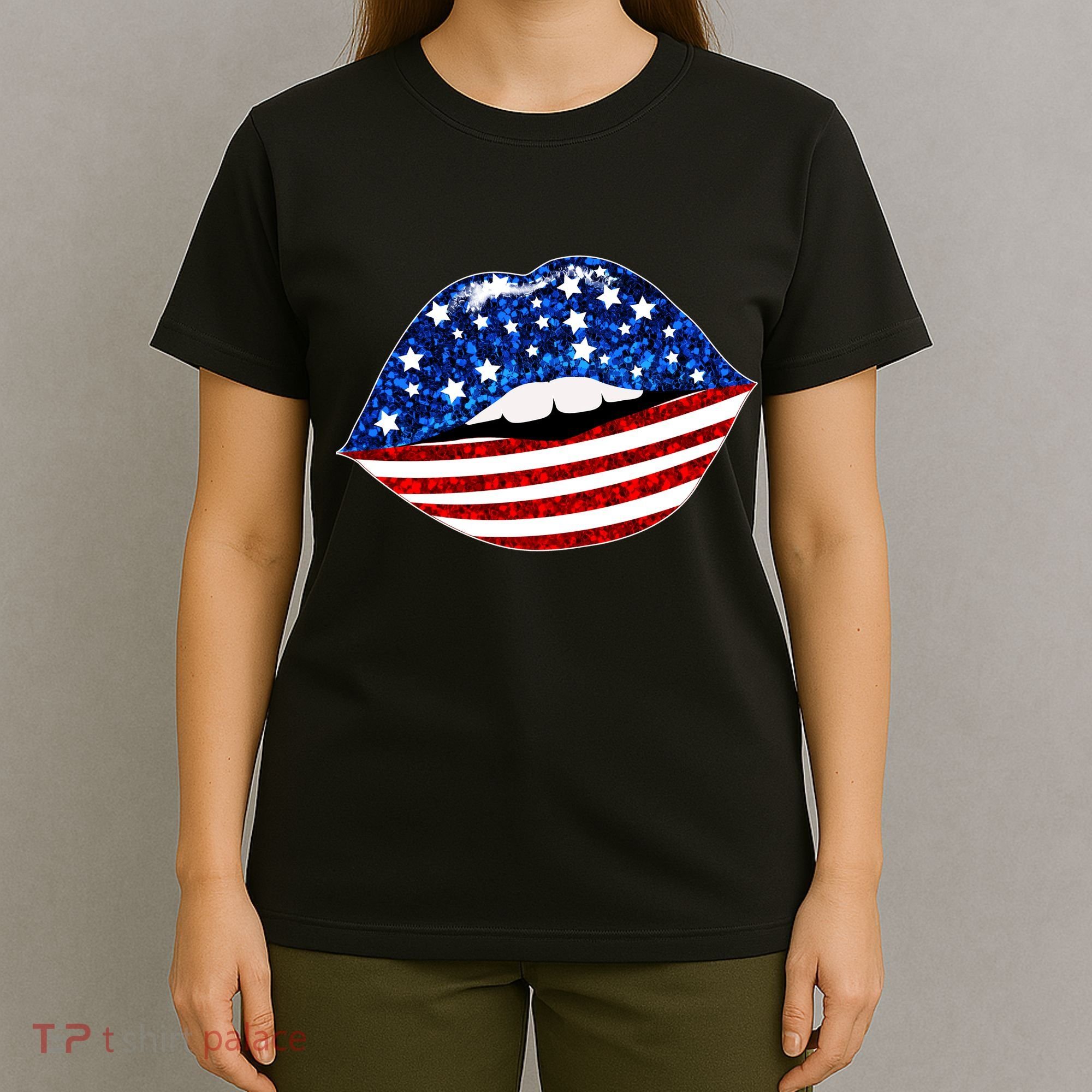 USA Patriotic Lips Of America T-Shirt