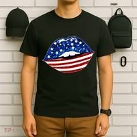 USA Patriotic Lips Of America T-Shirt thumb 6