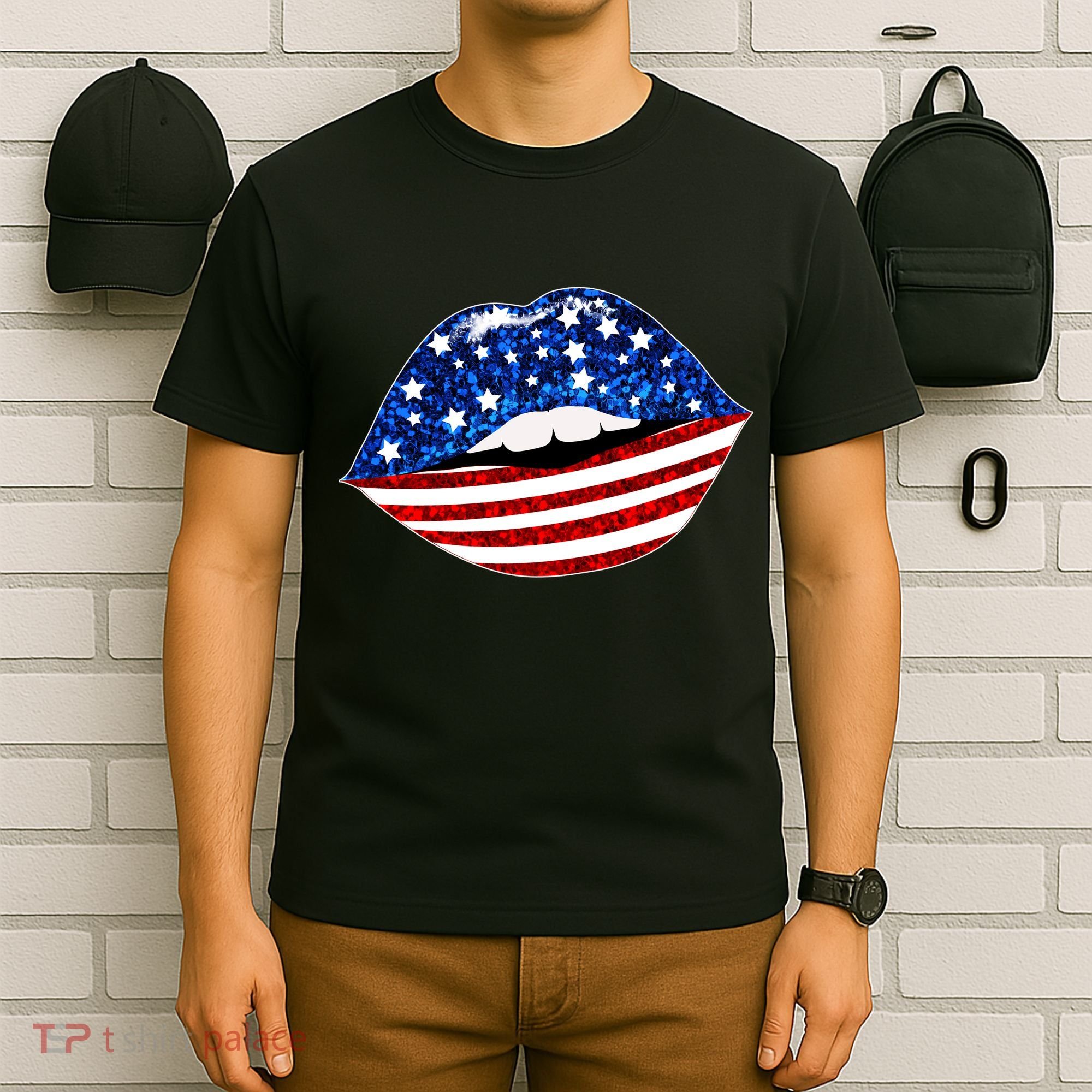 USA Patriotic Lips Of America T-Shirt