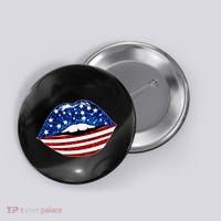 USA Patriotic Lips Of America Button thumb 0