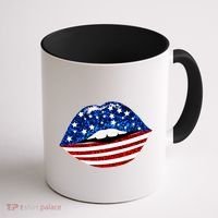 USA Patriotic Lips Of America Coffee Mug thumb 1