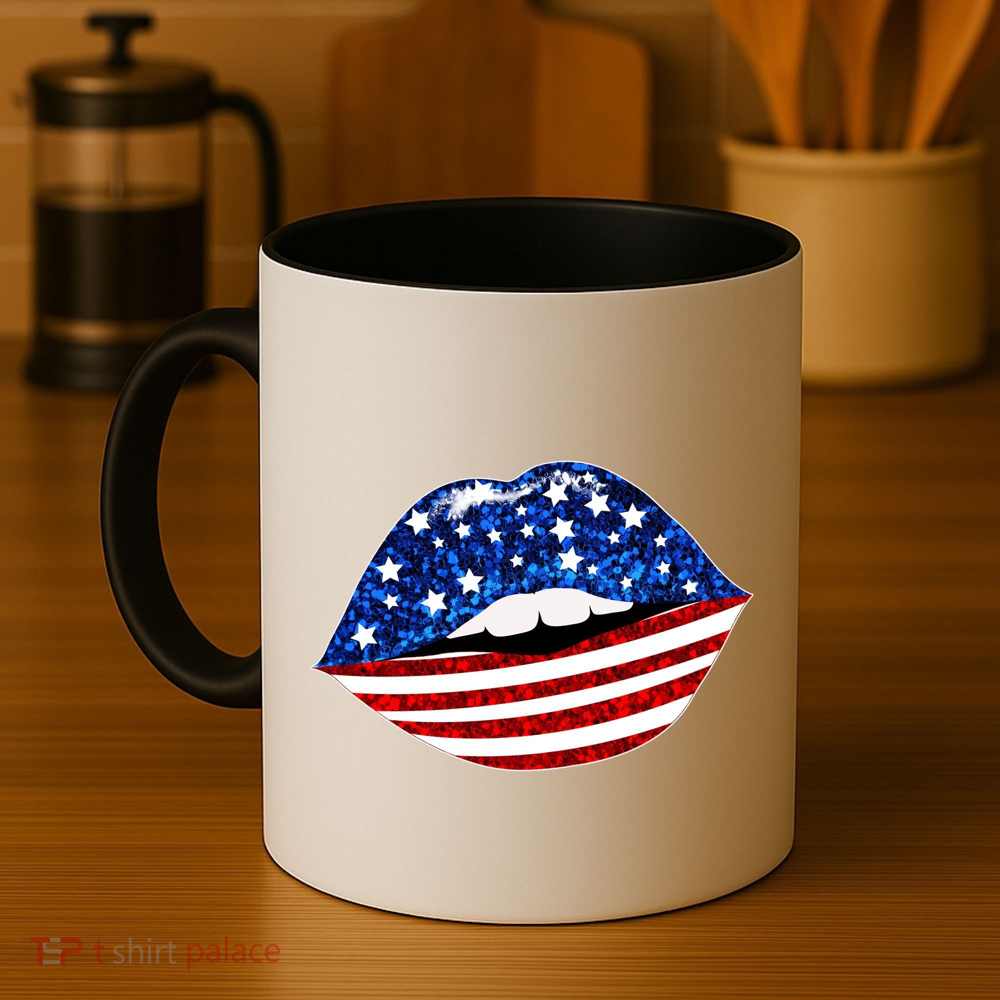 USA Patriotic Lips Of America Coffee Mug