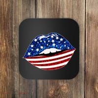 USA Patriotic Lips Of America Coaster thumb 0