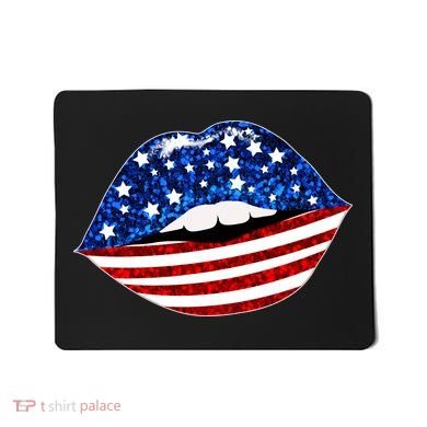USA Patriotic Lips Of America Mousepad