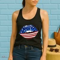 USA Patriotic Lips Of America Women's Tank Top thumb 2