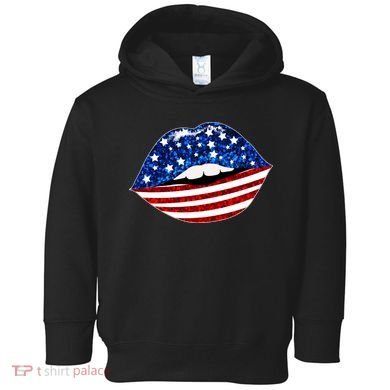 USA Patriotic Lips Of America Toddler Hoodie