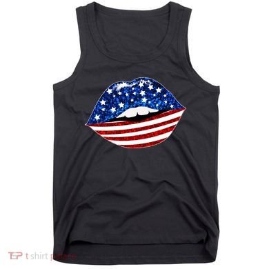 USA Patriotic Lips Of America Tank Top