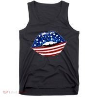 USA Patriotic Lips Of America Tank Top thumb 0