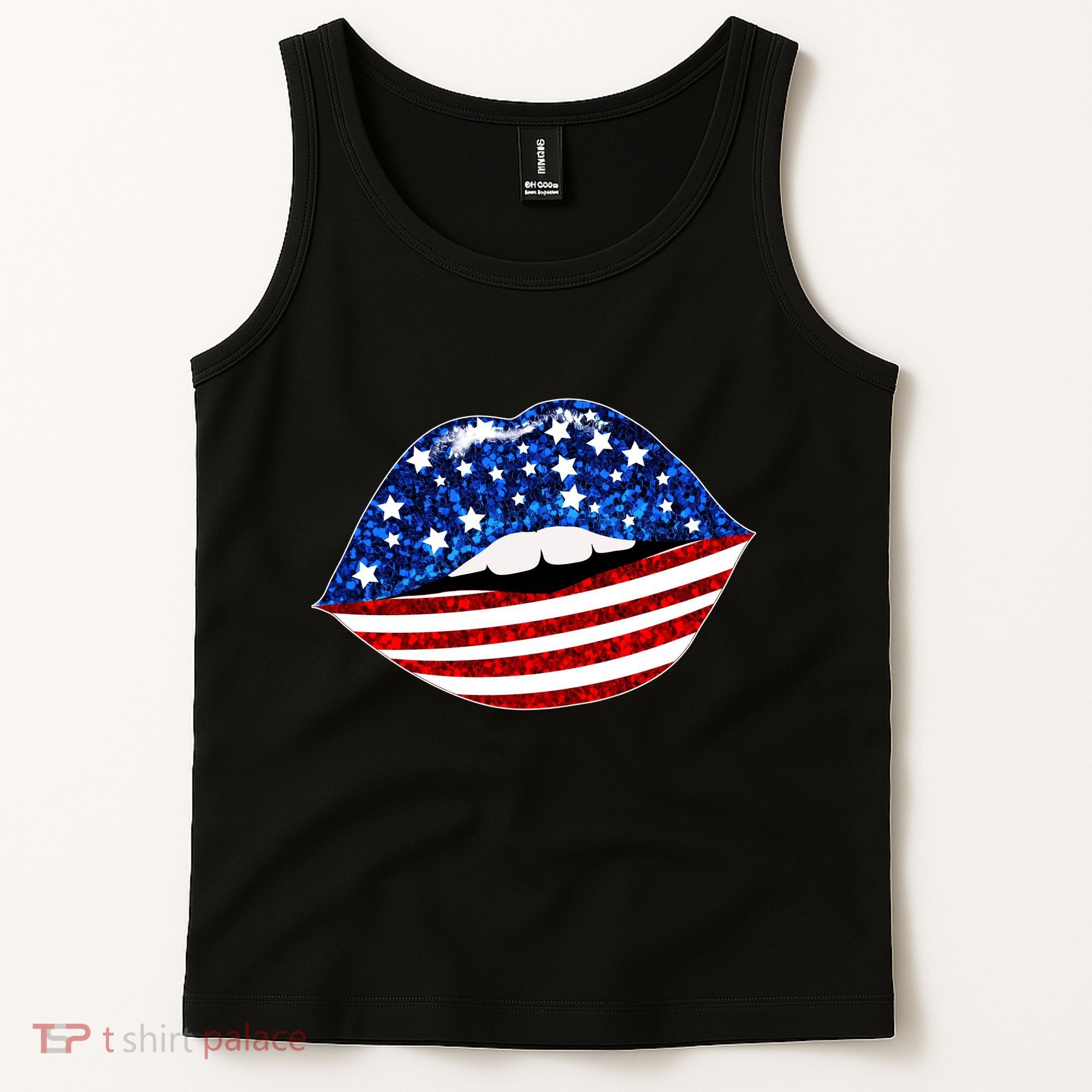 USA Patriotic Lips Of America Tank Top