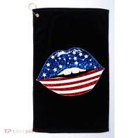 USA Patriotic Lips Of America Golf Towel thumb 0