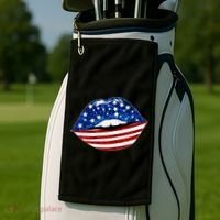 USA Patriotic Lips Of America Golf Towel thumb 2