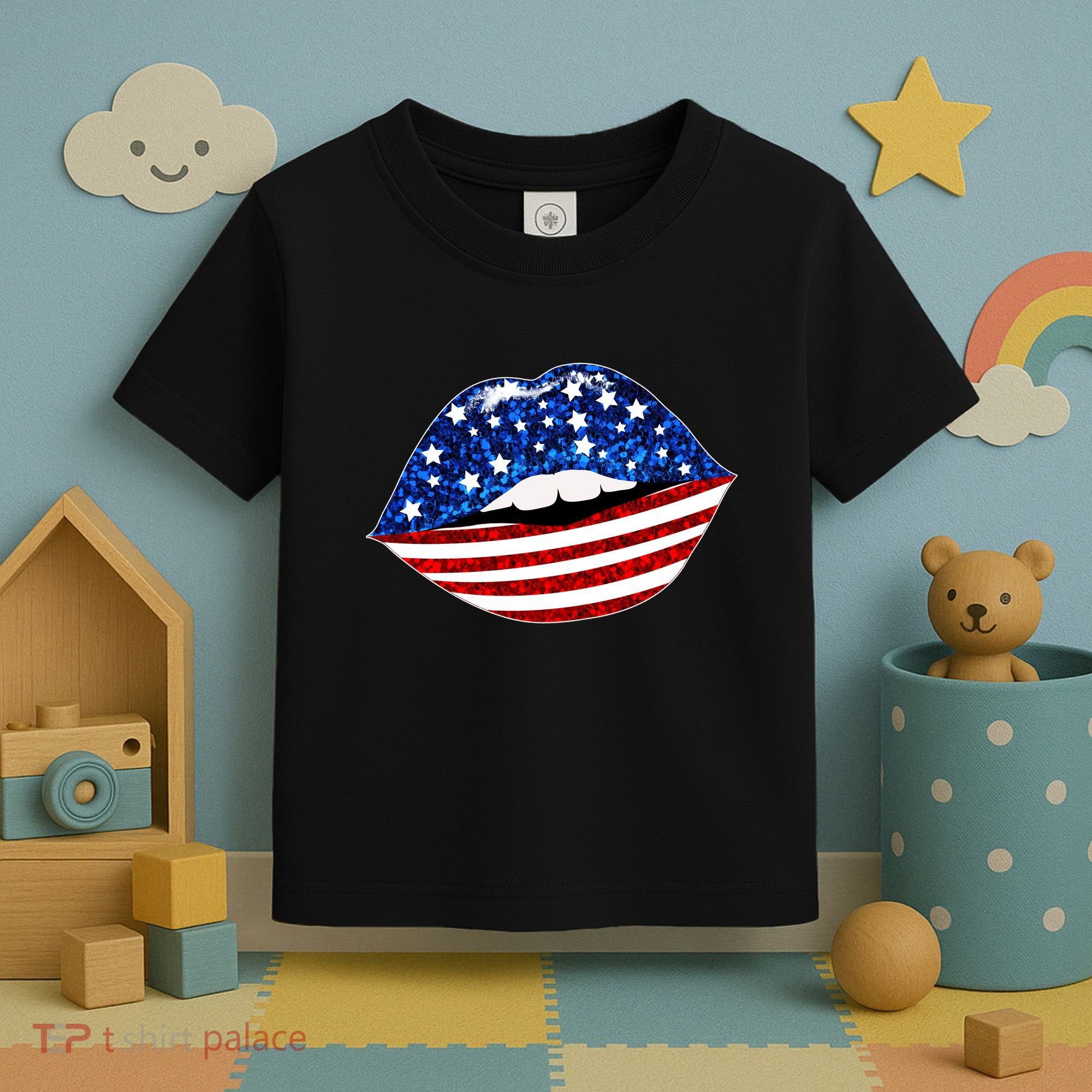 USA Patriotic Lips Of America Toddler T-Shirt