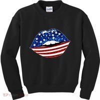 USA Patriotic Lips Of America Kids Sweatshirt thumb 0