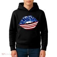 USA Patriotic Lips Of America Kids Hoodie thumb 4