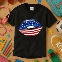 USA Patriotic Lips Of America Kids T-Shirt thumb 3