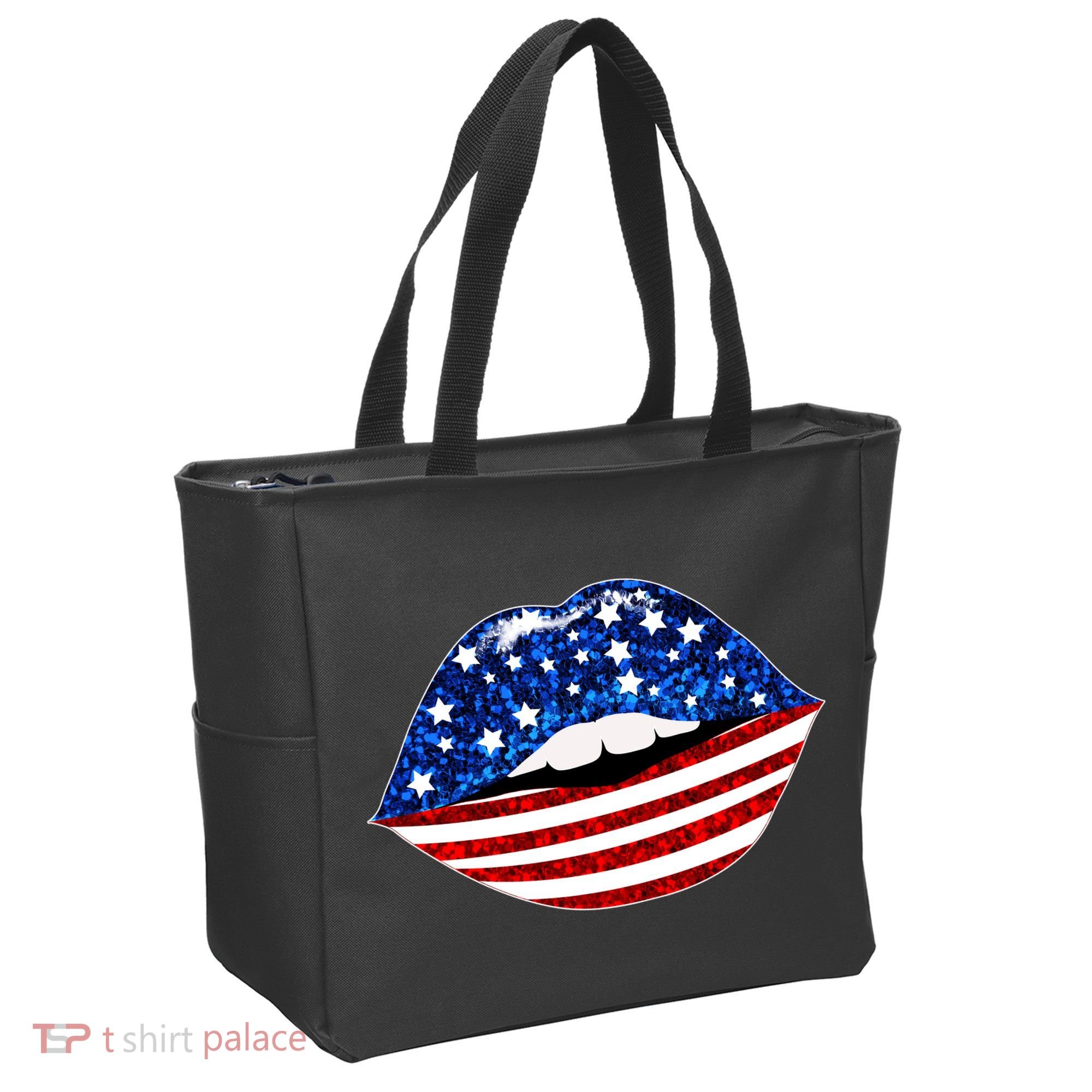 USA Patriotic Lips Of America Tote Bag