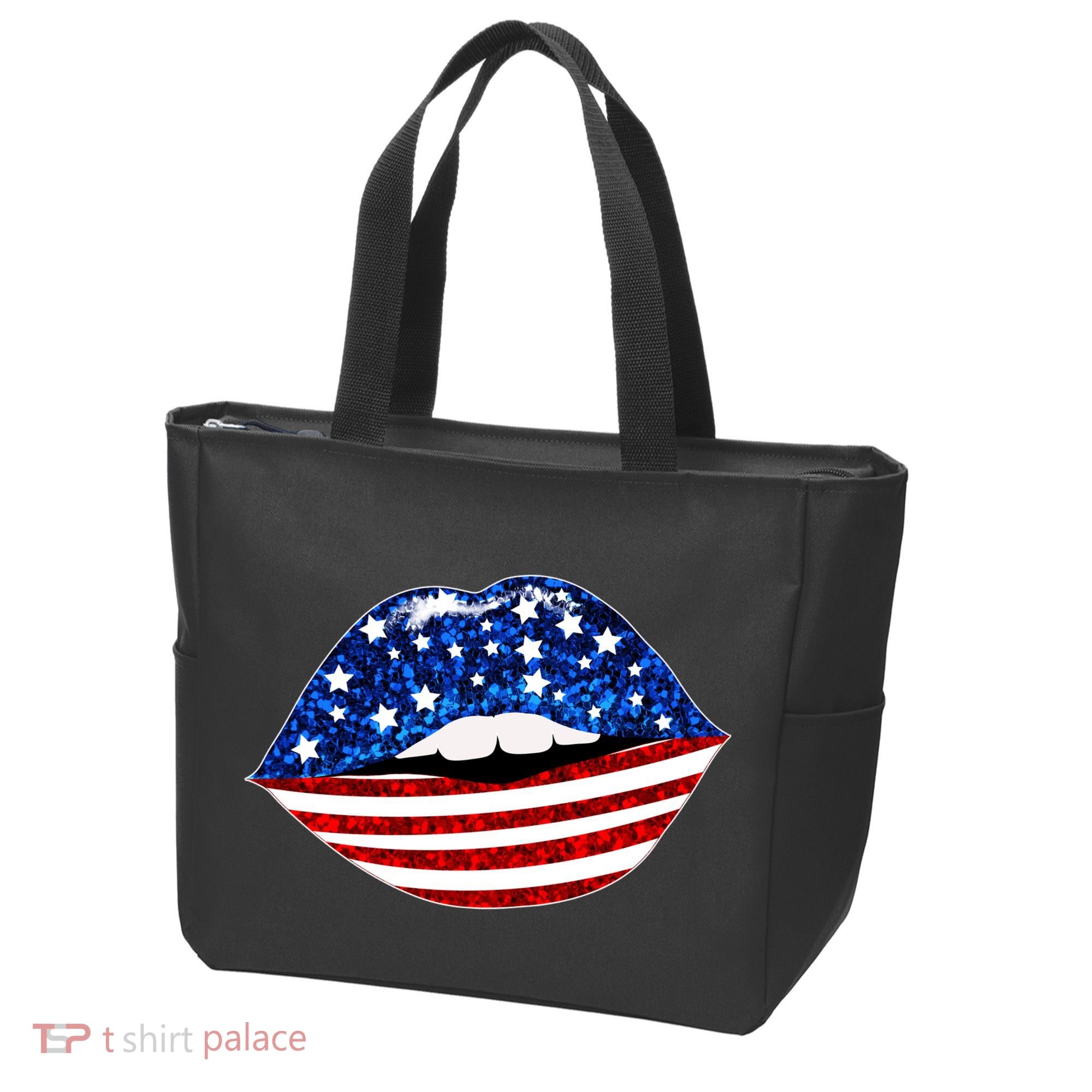 USA Patriotic Lips Of America Tote Bag