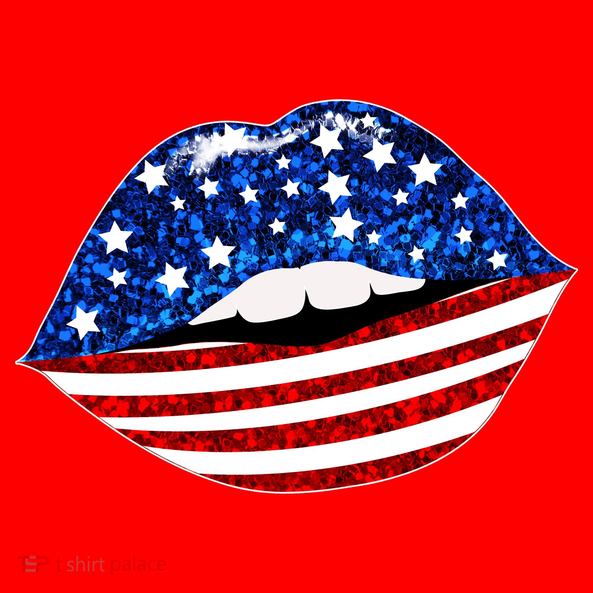 USA Patriotic Lips Of America Santa Hat