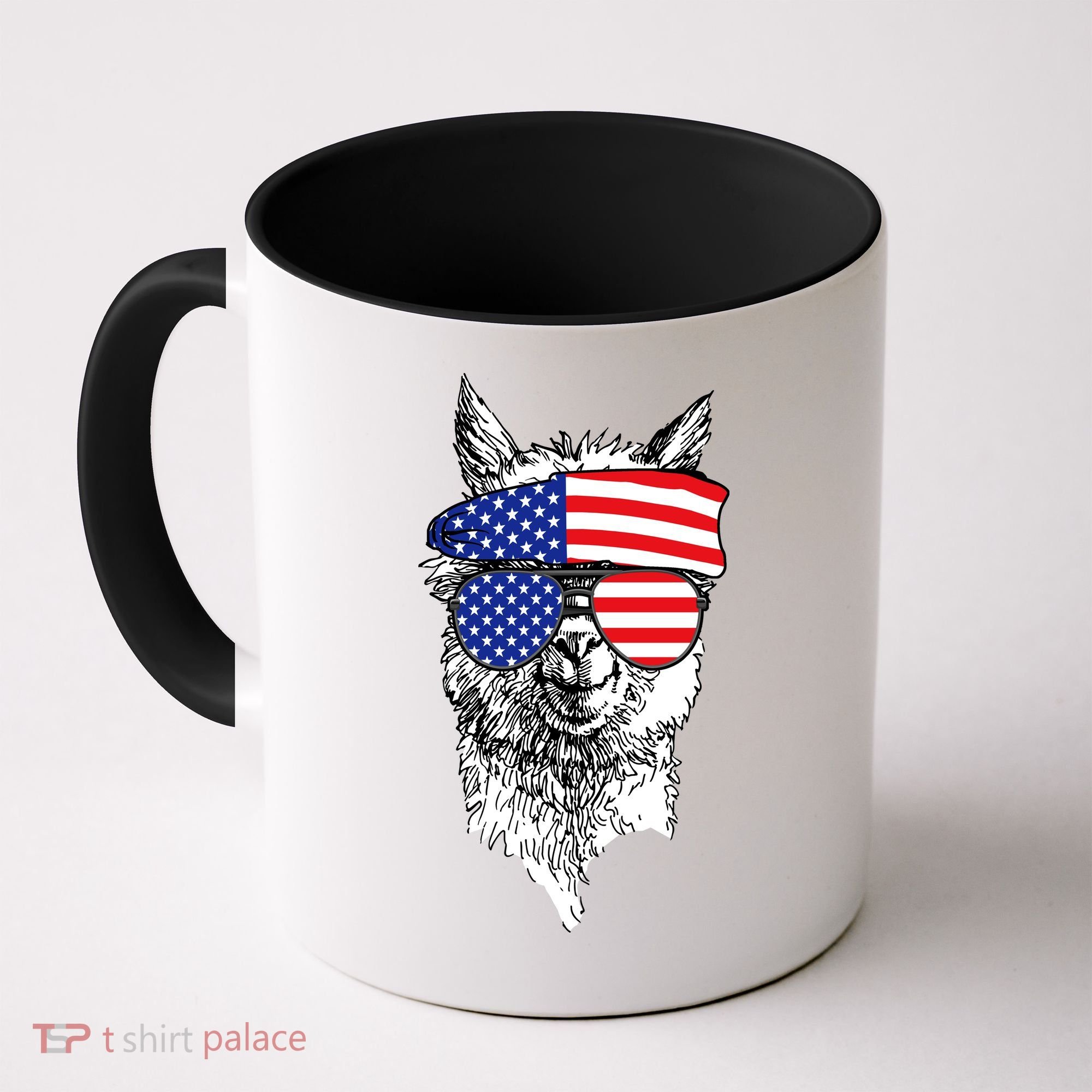 USA Patriotic Llama Coffee Mug
