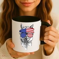 USA Patriotic Llama Coffee Mug thumb 3